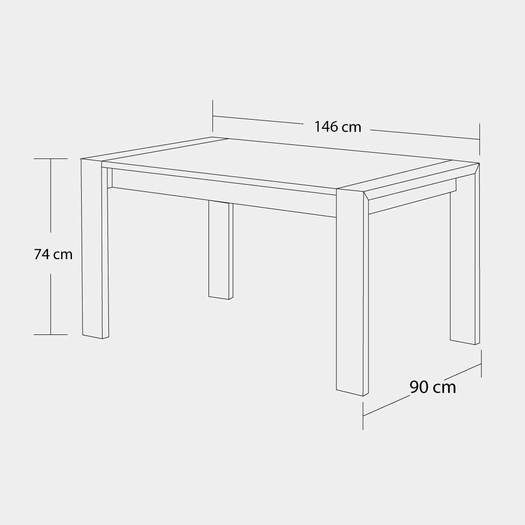 Mesa de Comedor Bilaki Tapa Madera 146 cm olmo / Muebles y Accesorios