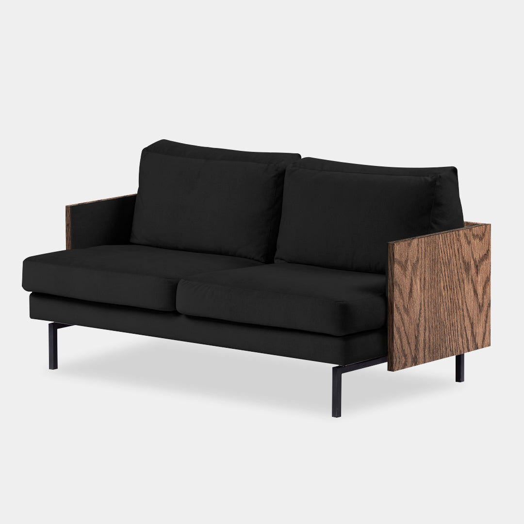 sofá 2 puestos blech madera olmo bolena negro / Muebles y Accesorios