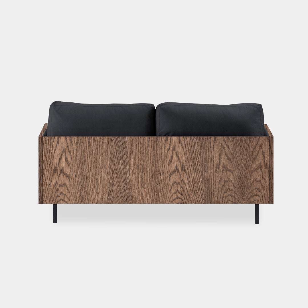 sofá 2 puestos blech madera olmo bolena plomo / Muebles y Accesorios