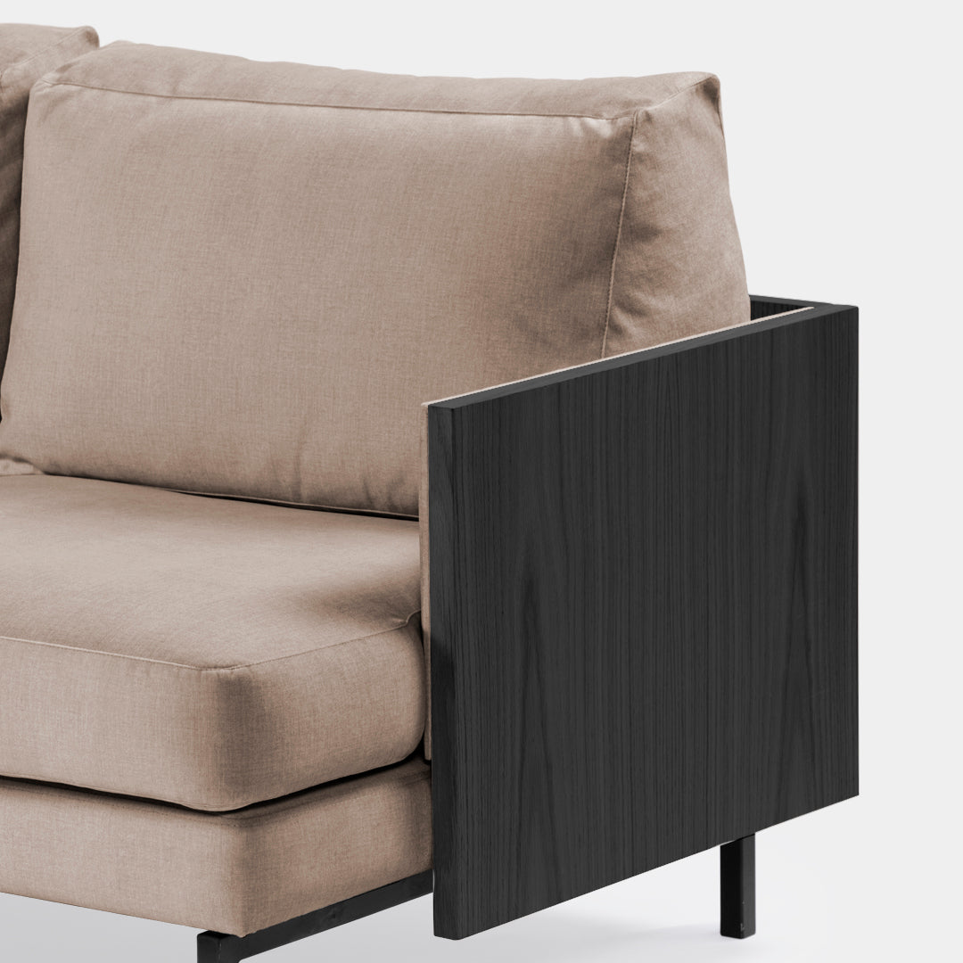 sofá 2 puestos blech madera negra bolena nuez / Muebles y Accesorios
