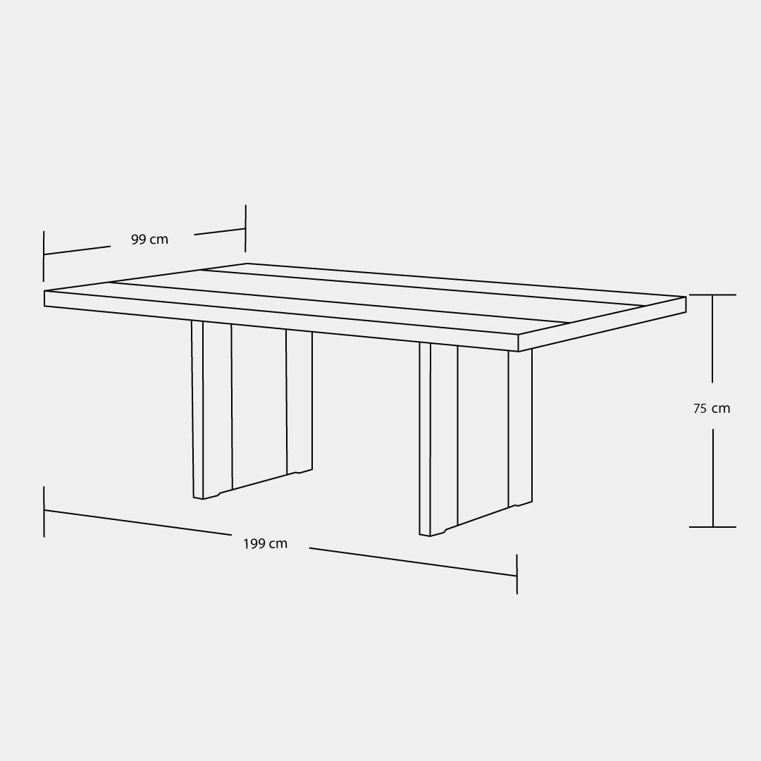 Mesa Comedor Bento 200 cm negra / Muebles y Accesorios