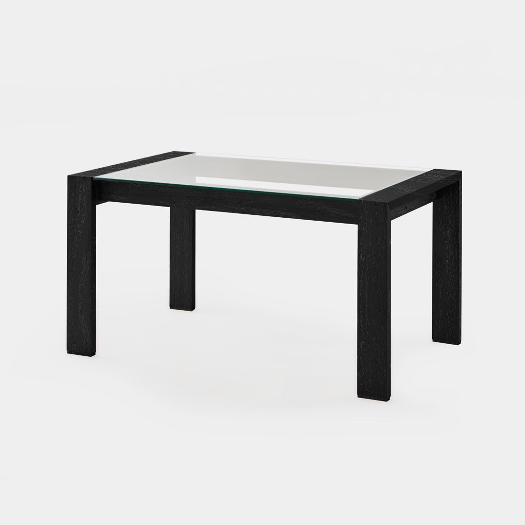 Mesa de Comedor Bilaki Tapa Vidrio 144 cm negra / Muebles y Accesorios