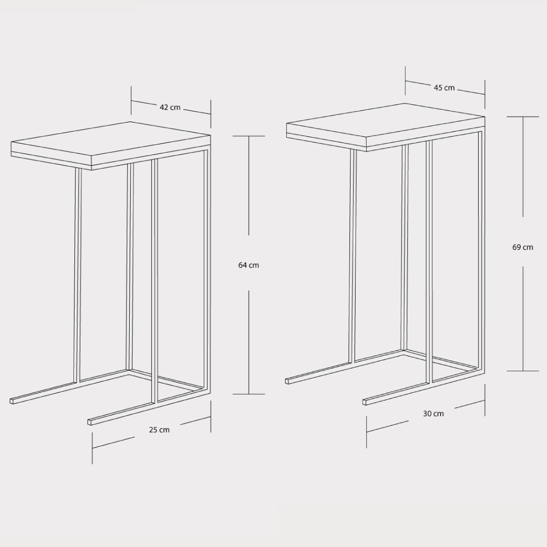 Mesa auxiliar blech rectangular caoba / Muebles y Accesorios