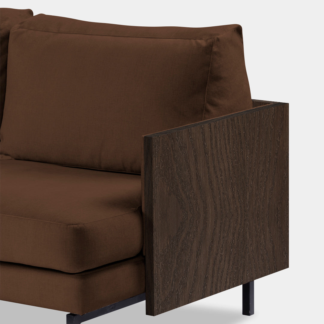sofá 2 puestos blech madera caoba bolena chocolate / Muebles y Accesorios