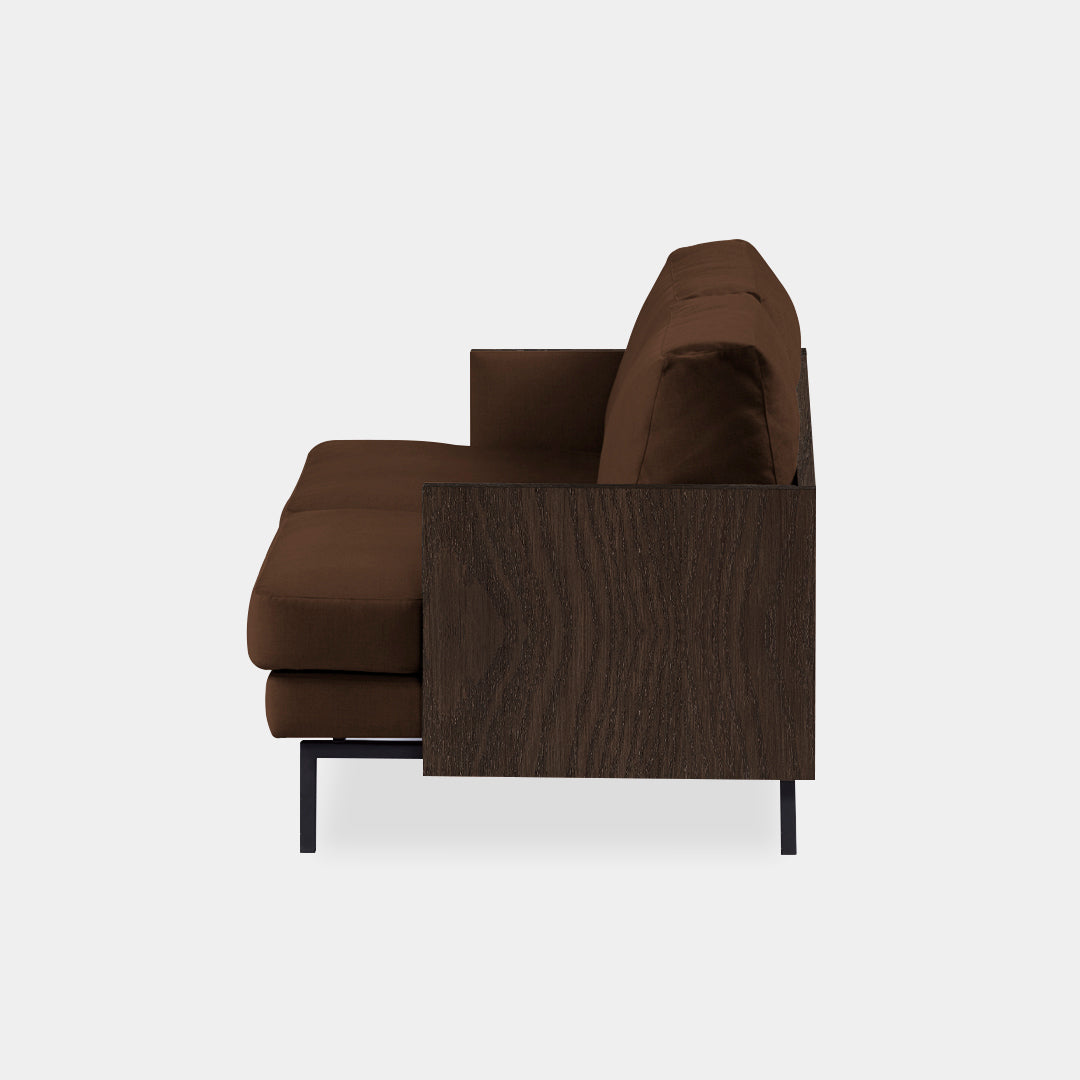 sofá 2 puestos blech madera caoba bolena chocolate / Muebles y Accesorios