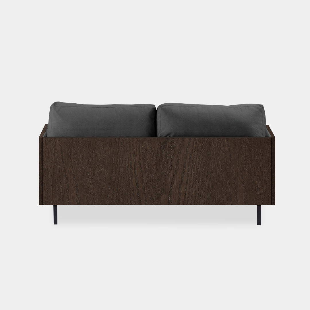 sofá 2 puestos blech madera caoba bolena gris / Muebles y Accesorios