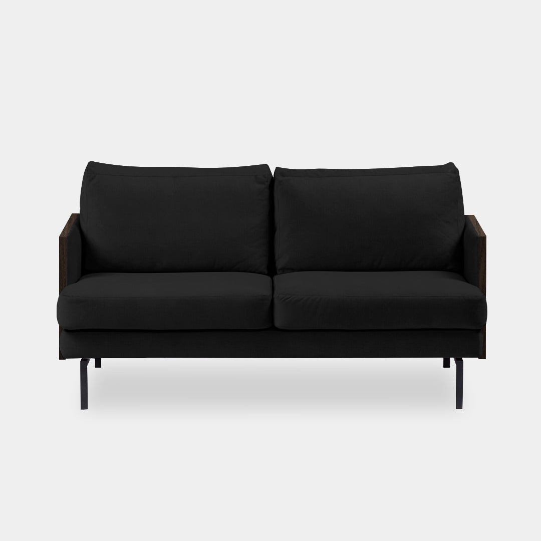 sofá 2 puestos blech madera caoba bolena negro / Muebles y Accesorios