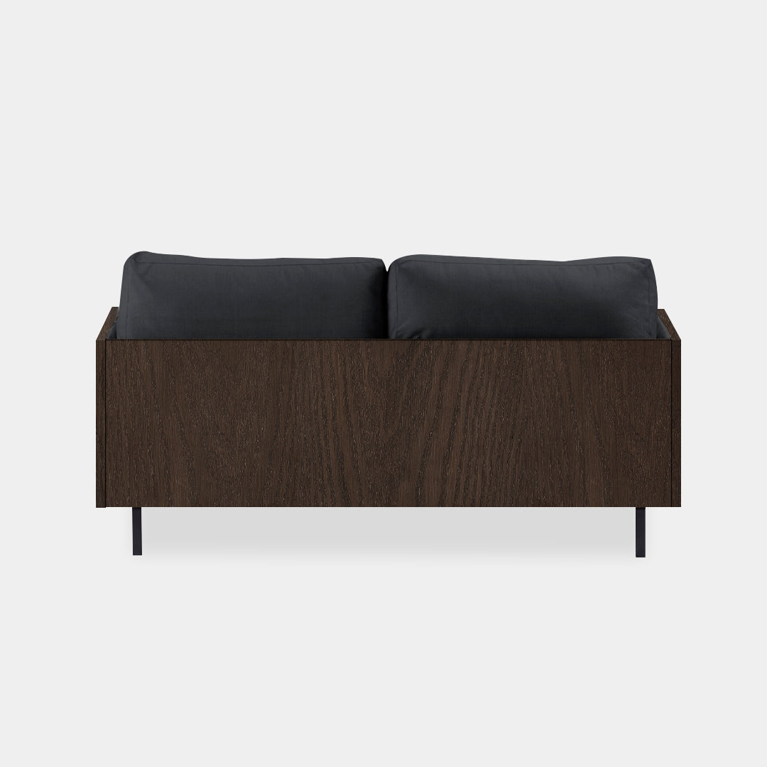 sofá 2 puestos blech madera caoba bolena plomo / Muebles y Accesorios