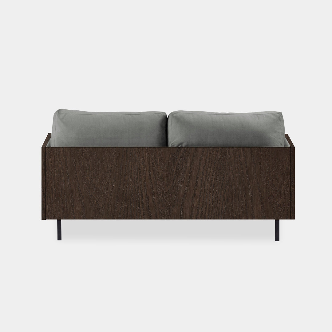 sofá 2 puestos blech madera caoba cosmic gris claro / Muebles y Accesorios