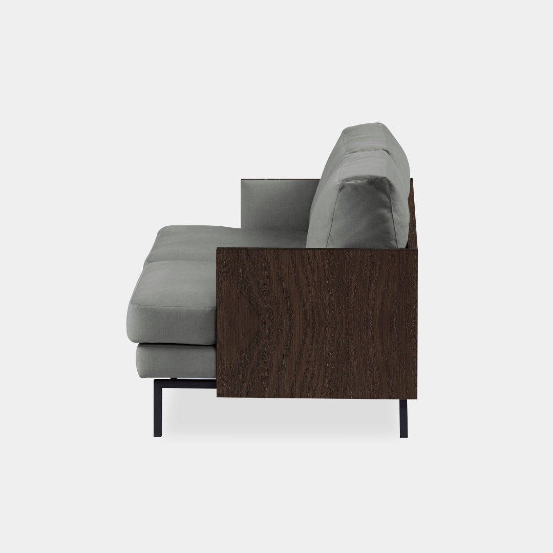 sofá 2 puestos blech madera caoba cosmic gris claro / Muebles y Accesorios
