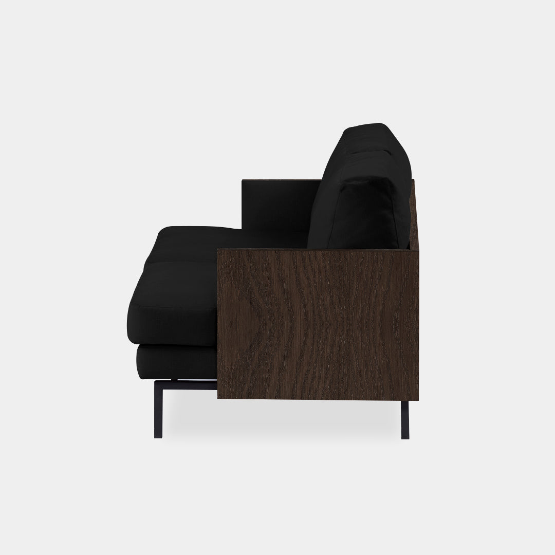 sofá 2 puestos blech madera caoba cosmic negro / Muebles y Accesorios