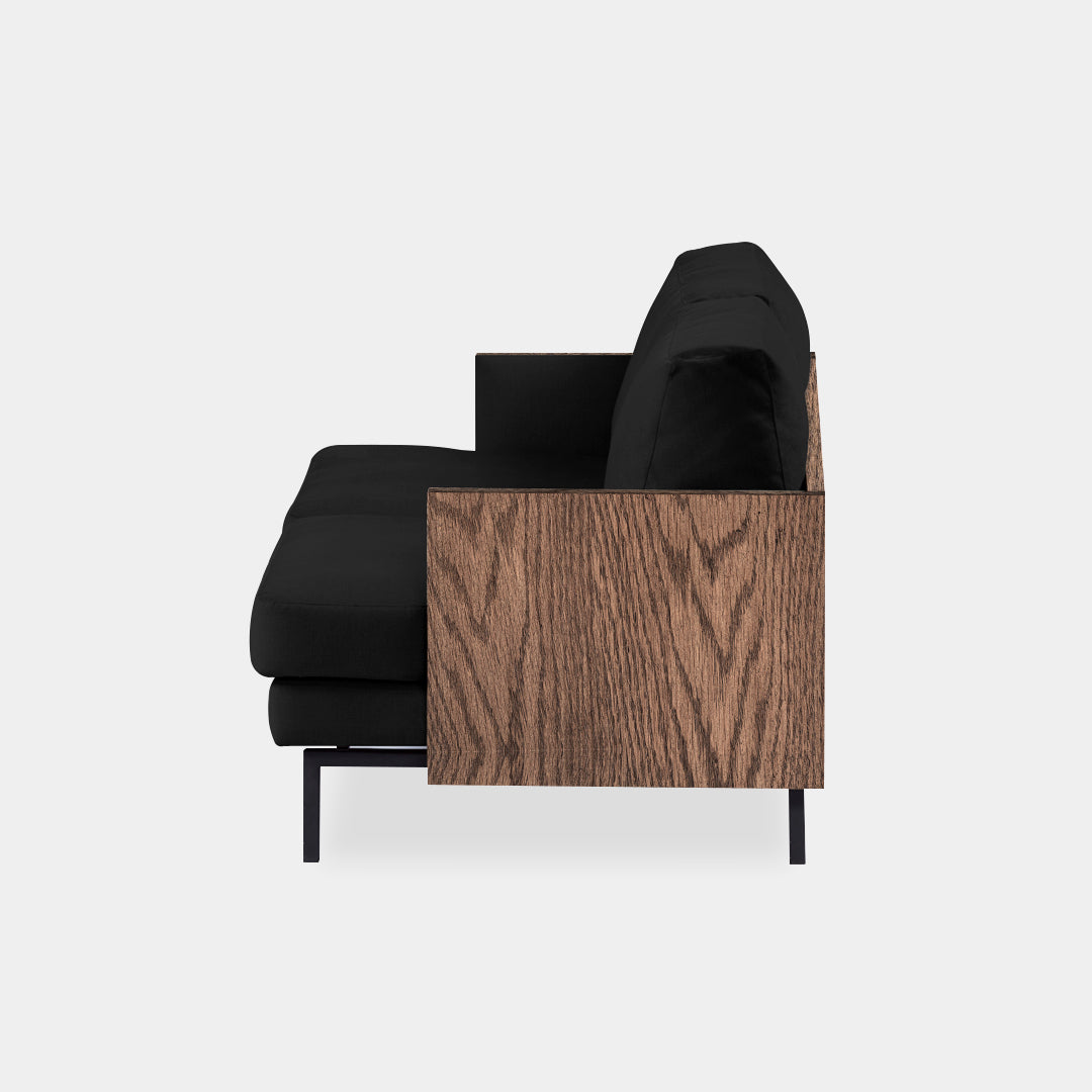 sofá 2 puestos blech madera olmo bolena negro / Muebles y Accesorios