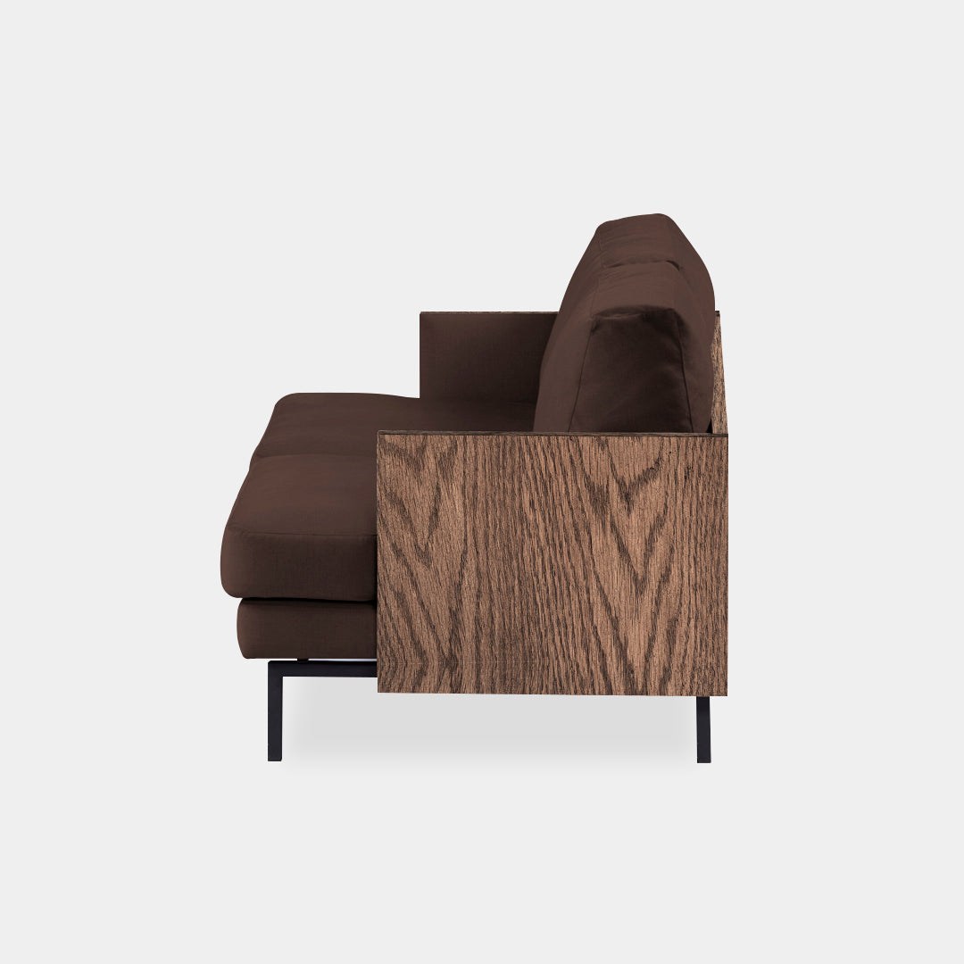 sofá 2 puestos blech madera olmo cosmic chocolate / Muebles y Accesorios