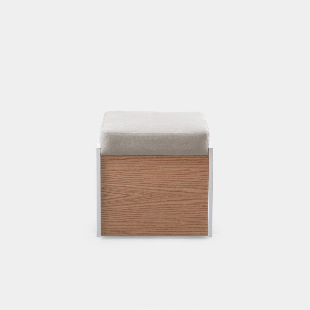 puff Multifuncional Vinci natural con blanco cosmic piedra / Muebles y Accesorios