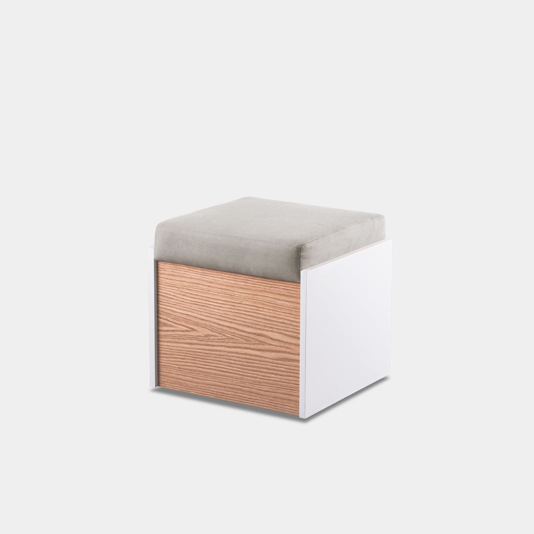 puff Multifuncional Vinci natural con blanco cosmic piedra / Muebles y Accesorios