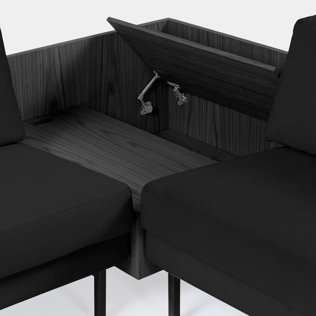 sala L blech 2 puestos madera negra bolena negro / Muebles y Accesorios