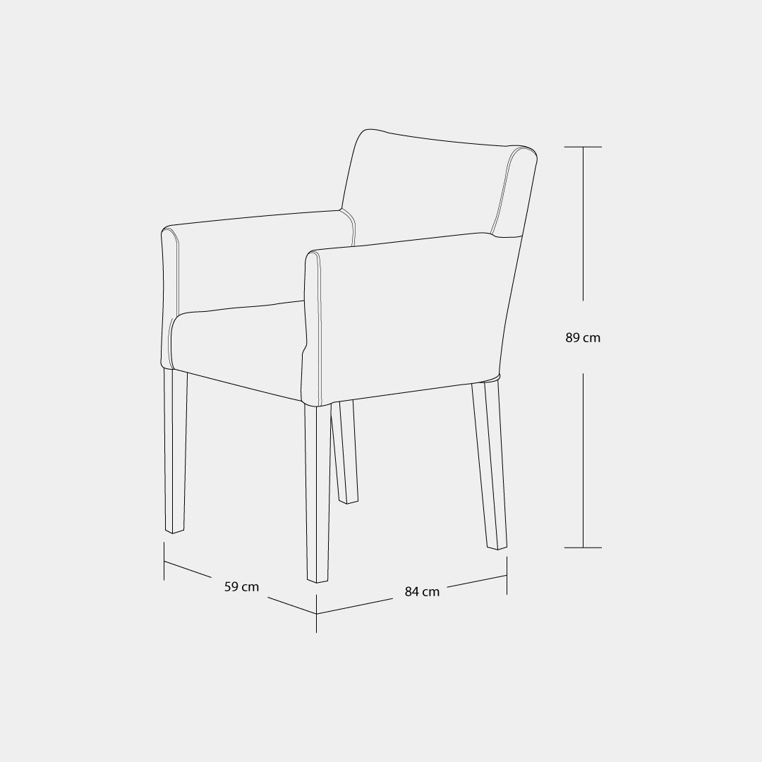 sillón Emelina pata natural bolena plomo / Muebles y Accesorios