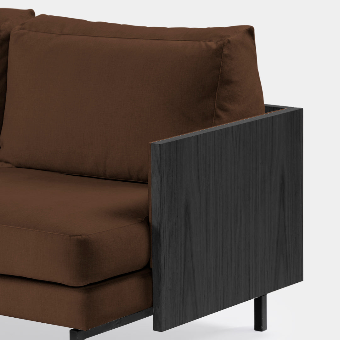 sofá 2 puestos blech madera negra bolena chocolate / Muebles y Accesorios