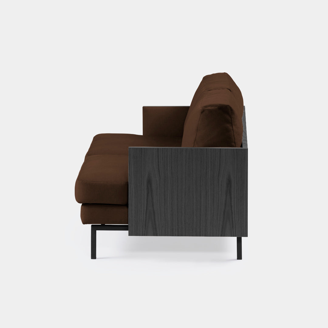 sofá 2 puestos blech madera negra bolena chocolate / Muebles y Accesorios