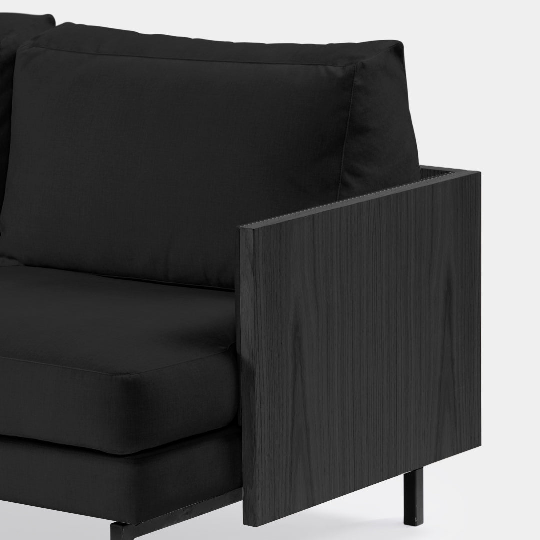 sofá 2 puestos blech madera negra bolena negro / Muebles y Accesorios
