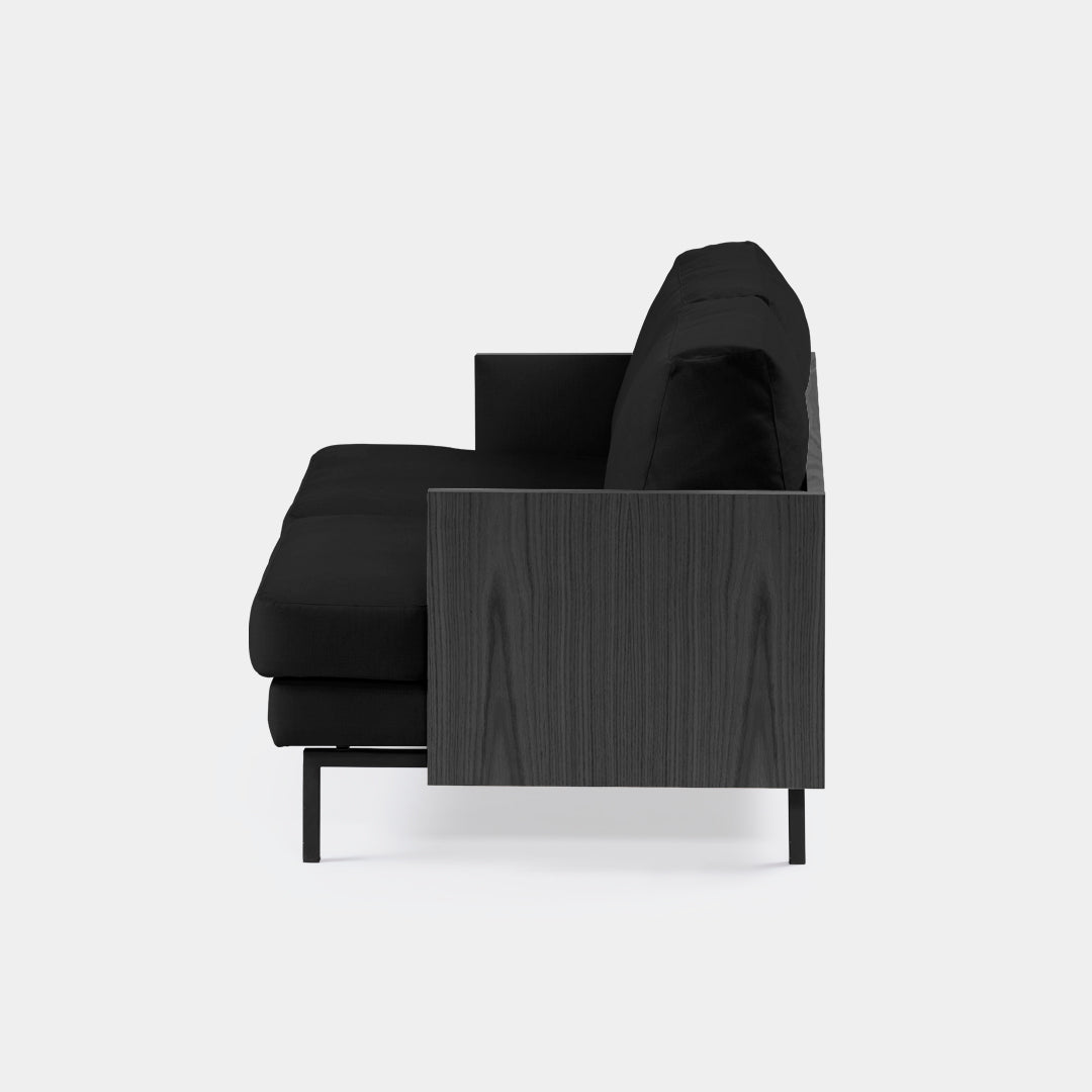sofá 2 puestos blech madera negra bolena negro / Muebles y Accesorios