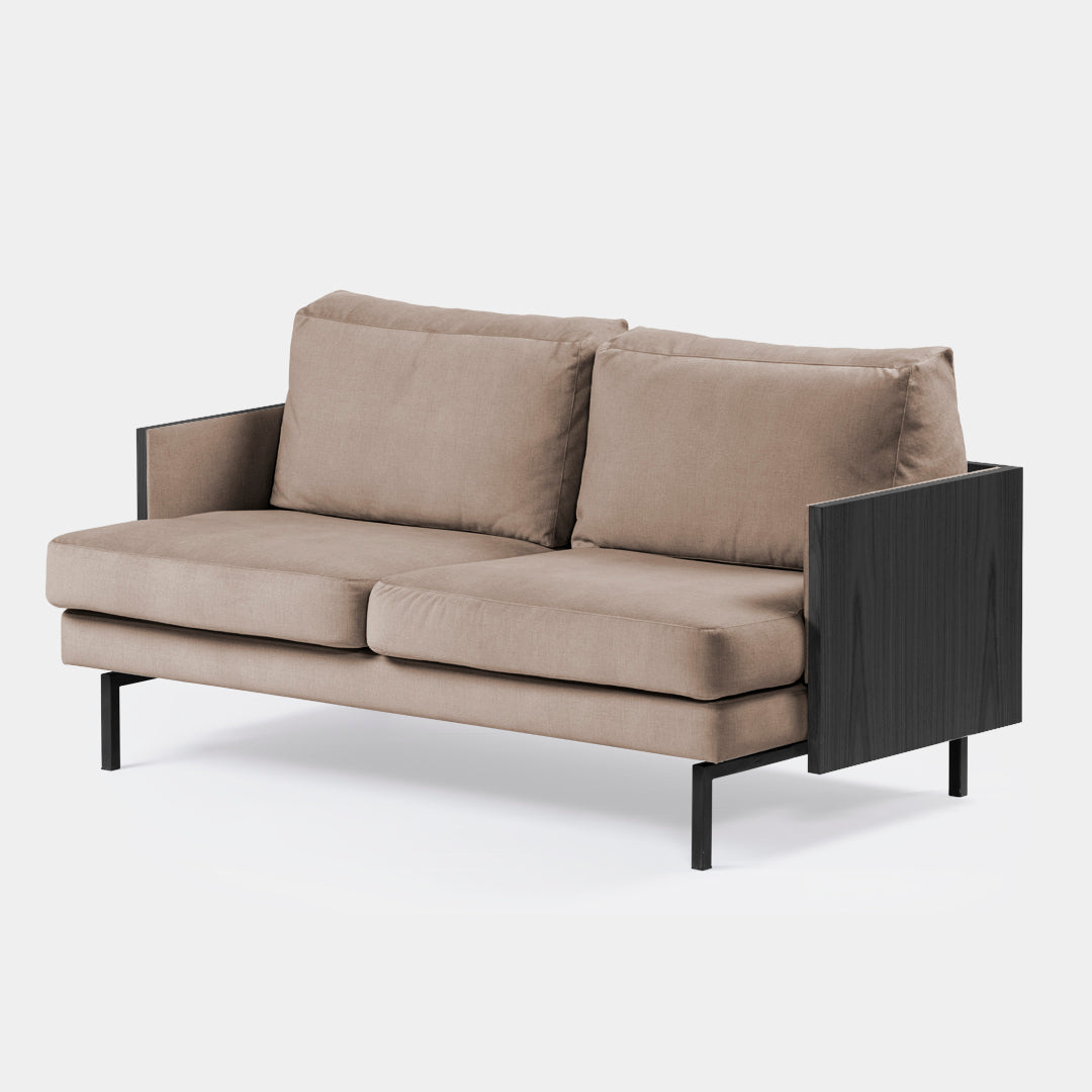 sofá 2 puestos blech madera negra bolena nuez / Muebles y Accesorios