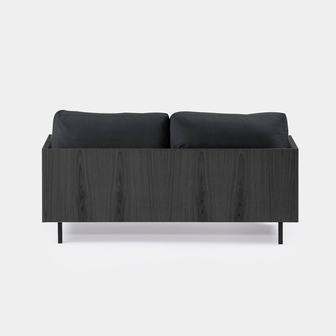 sofá 2 puestos blech madera negra bolena plomo / Muebles y Accesorios