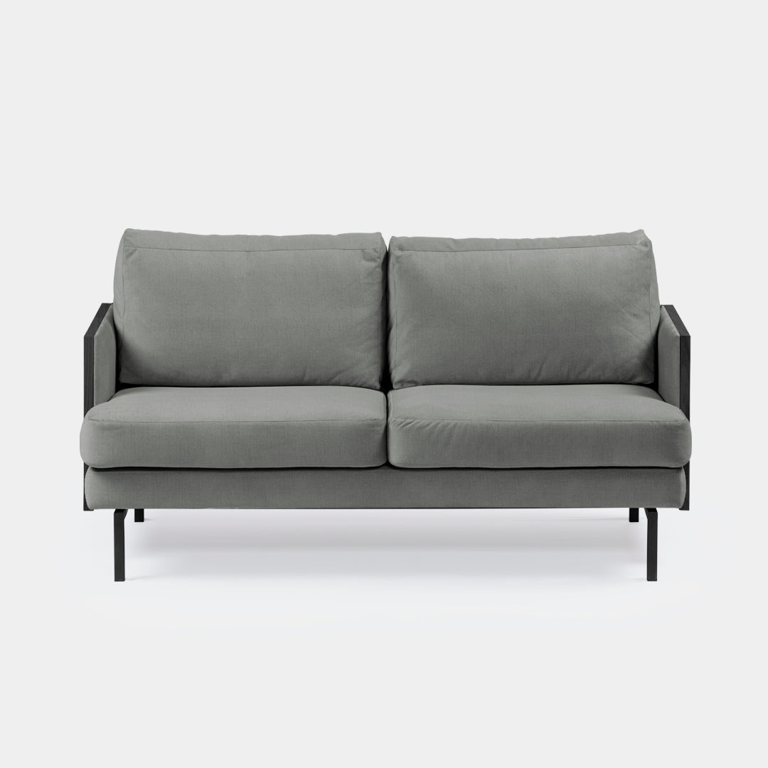 sofá 2 puestos blech madera negra cosmic gris claro / Muebles y Accesorios