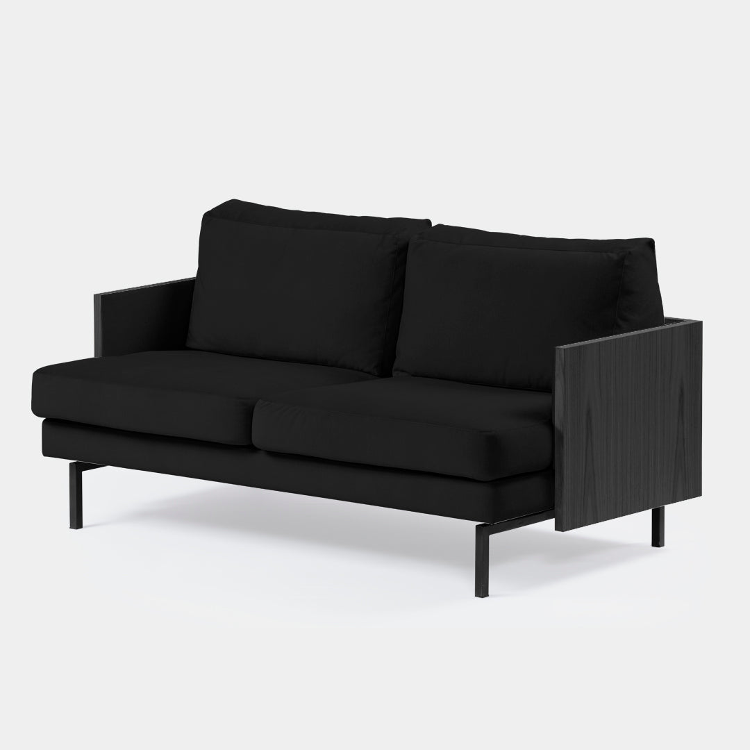 sofá 2 puestos blech madera negra cosmic negro / Muebles y Accesorios