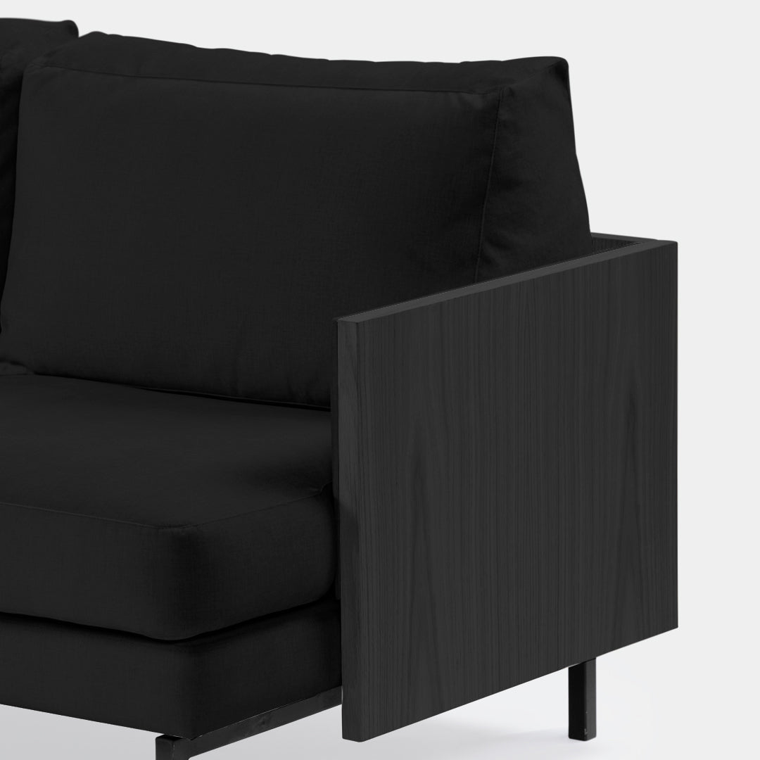 sofá 2 puestos blech madera negra cosmic negro / Muebles y Accesorios